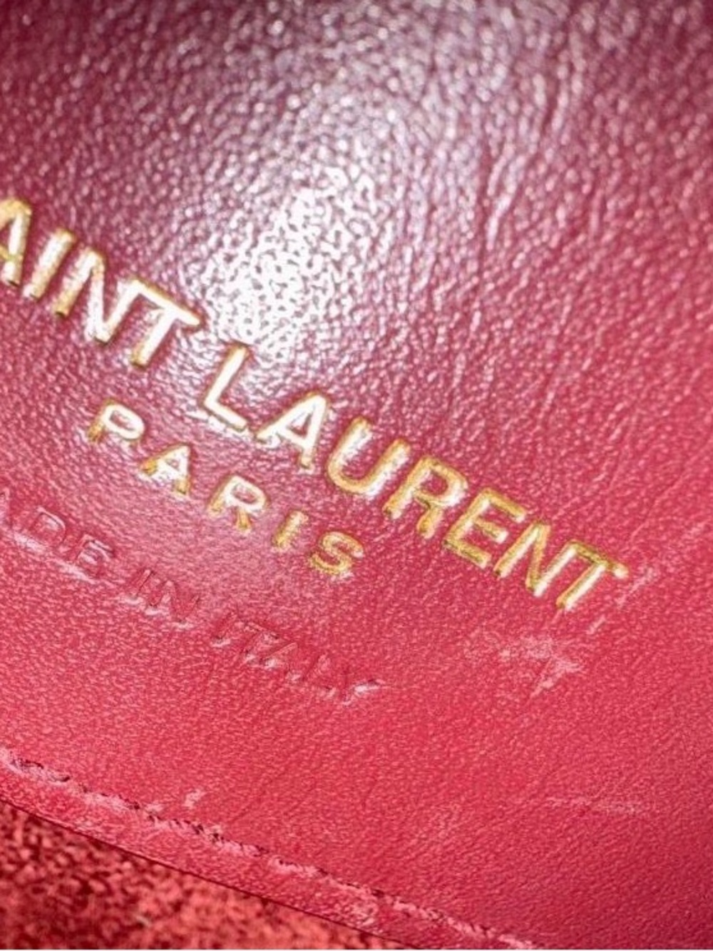 Saint Laurent Wine Red Leather Mini Bucket Bag with Gold YSL - Picture 5 of 6